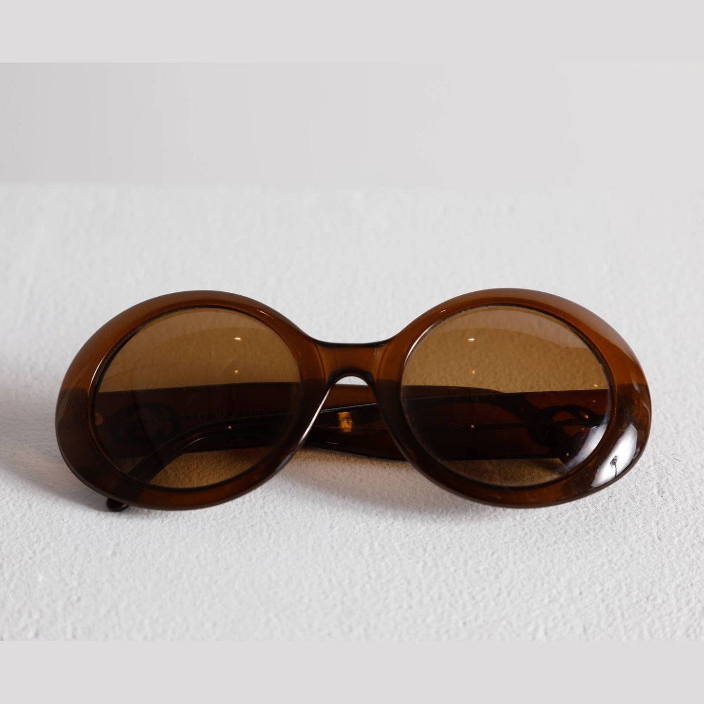 GUCCI Brown Round Retro Style Sunglasses