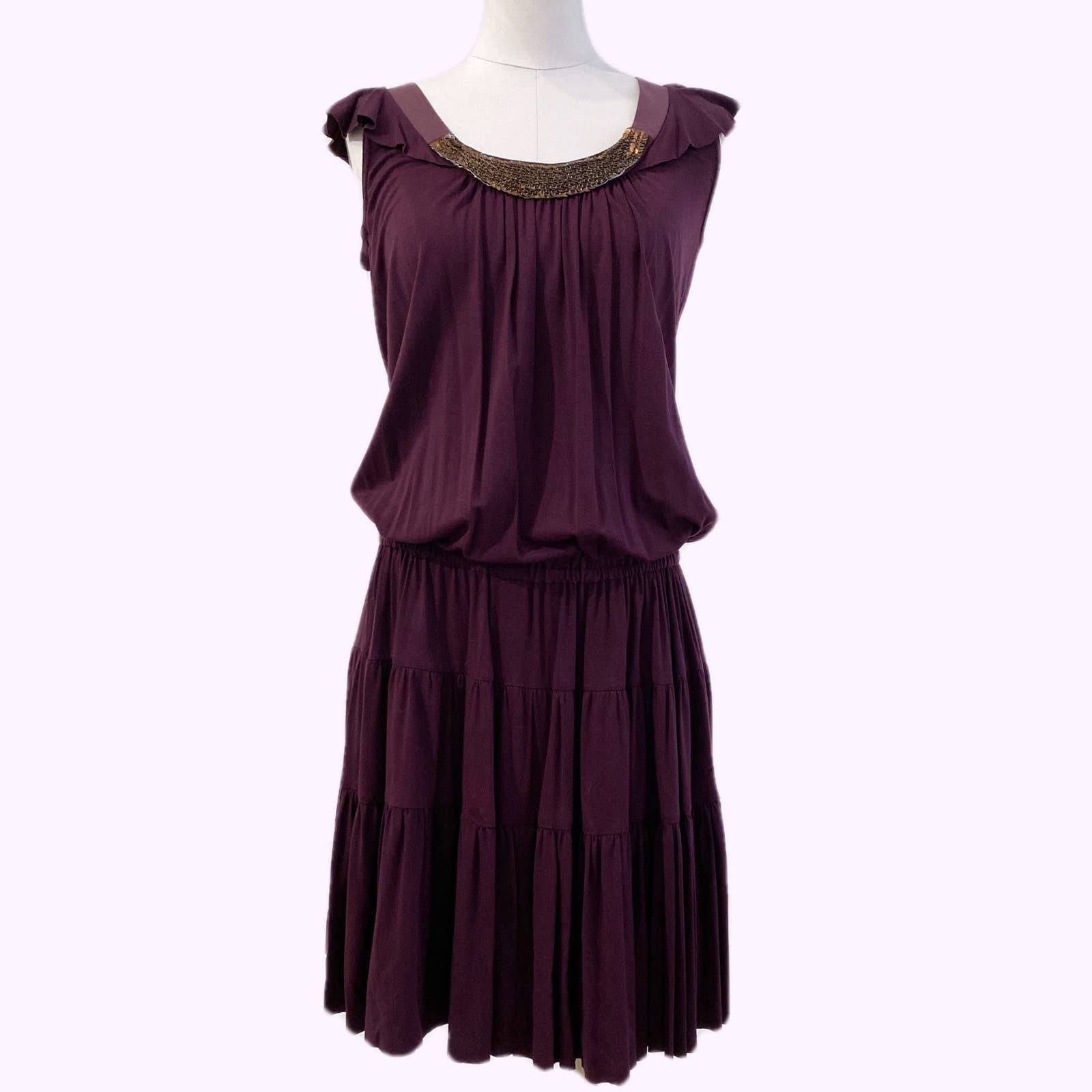 sandro purple dress Sandro Velvet Mini Dress 1 EU/US 2-4 Purple Jewel Embellish Keyhole Back Rave