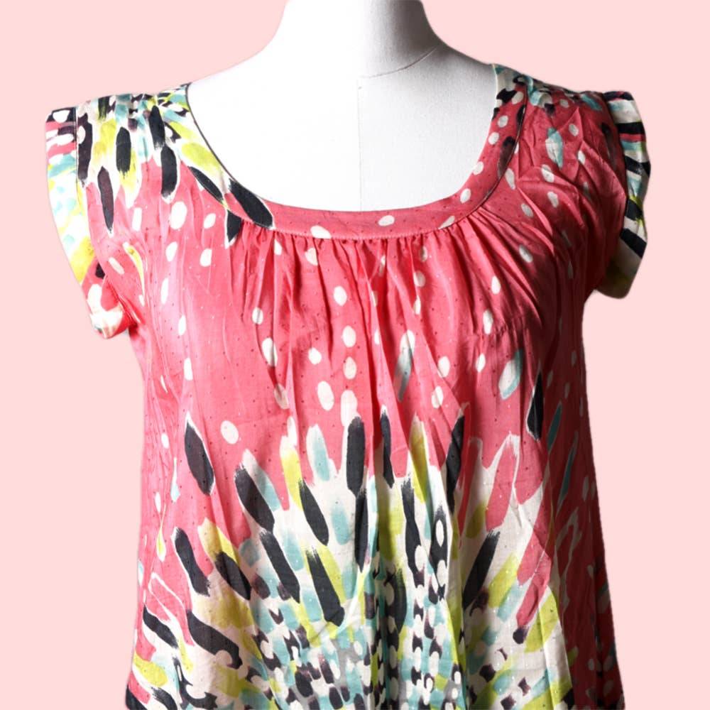 PAUL & JOE Sleeveless Printed Mini Cotton/Silk Tunic Dress