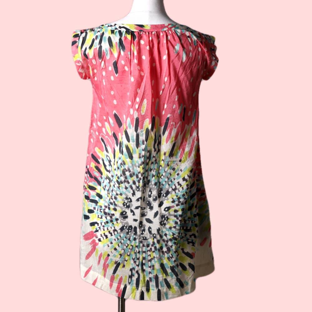 PAUL & JOE Sleeveless Printed Mini Cotton/Silk Tunic Dress