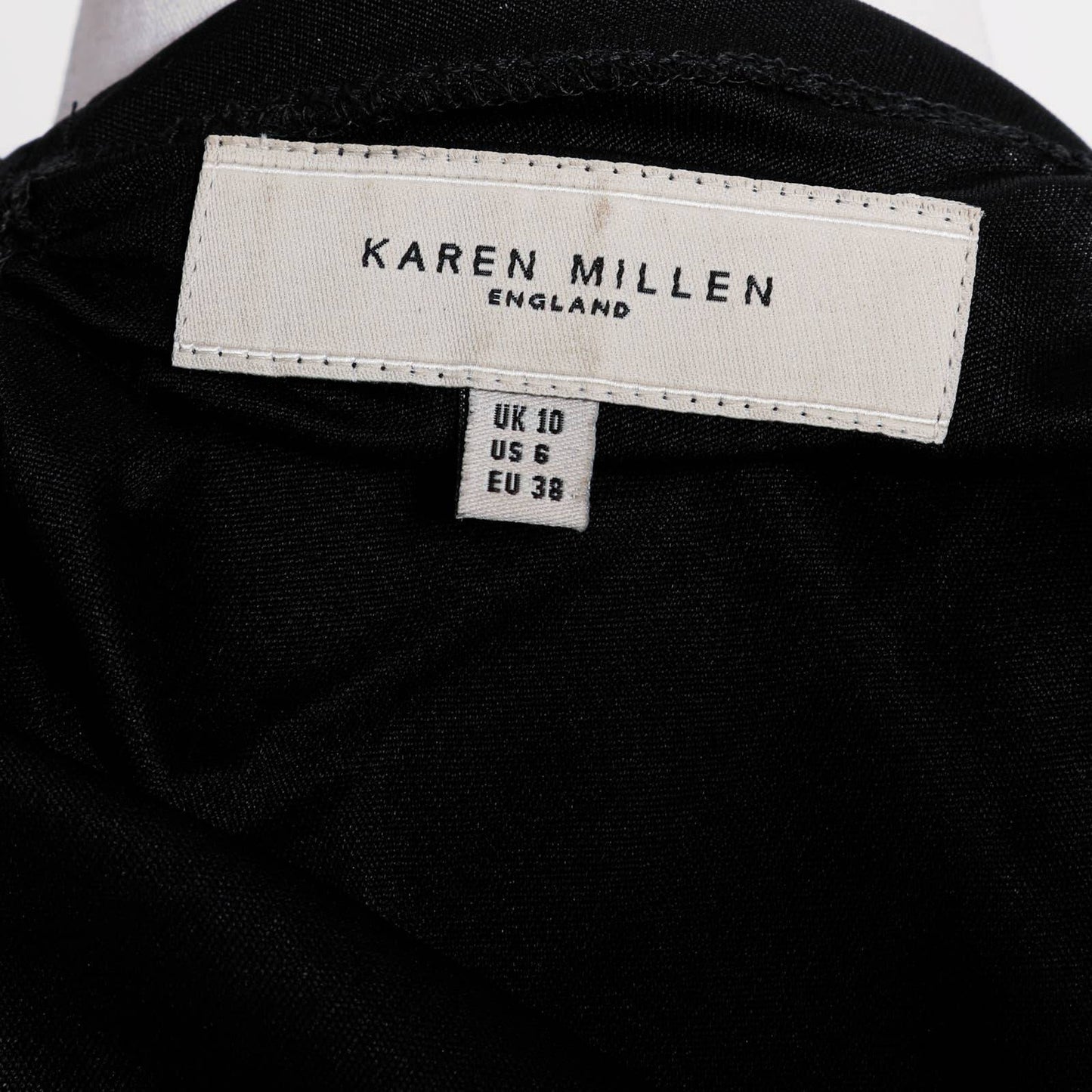 KAREN MILLEN Black One Shoulder Draped Silky Dress With Ribbons