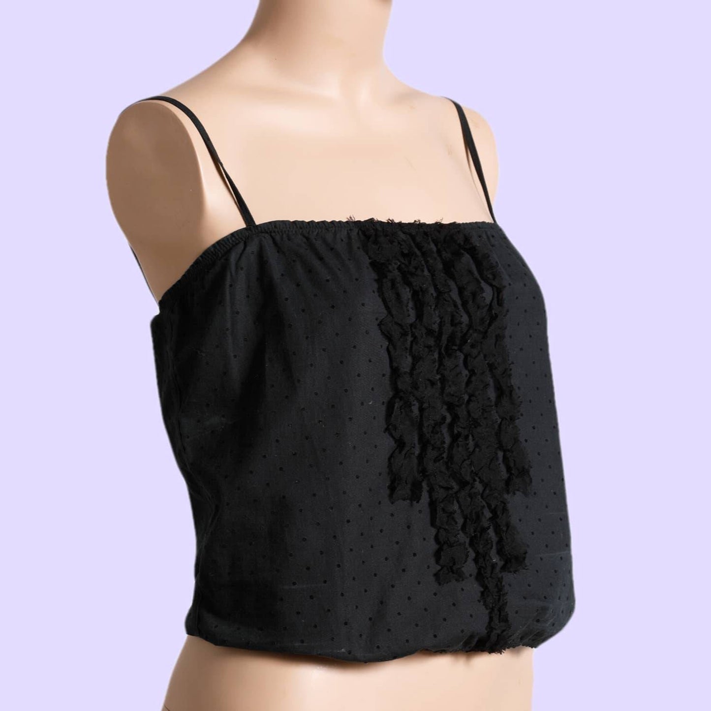 JOSEPH Black Polka Dot Cropped Tank Top