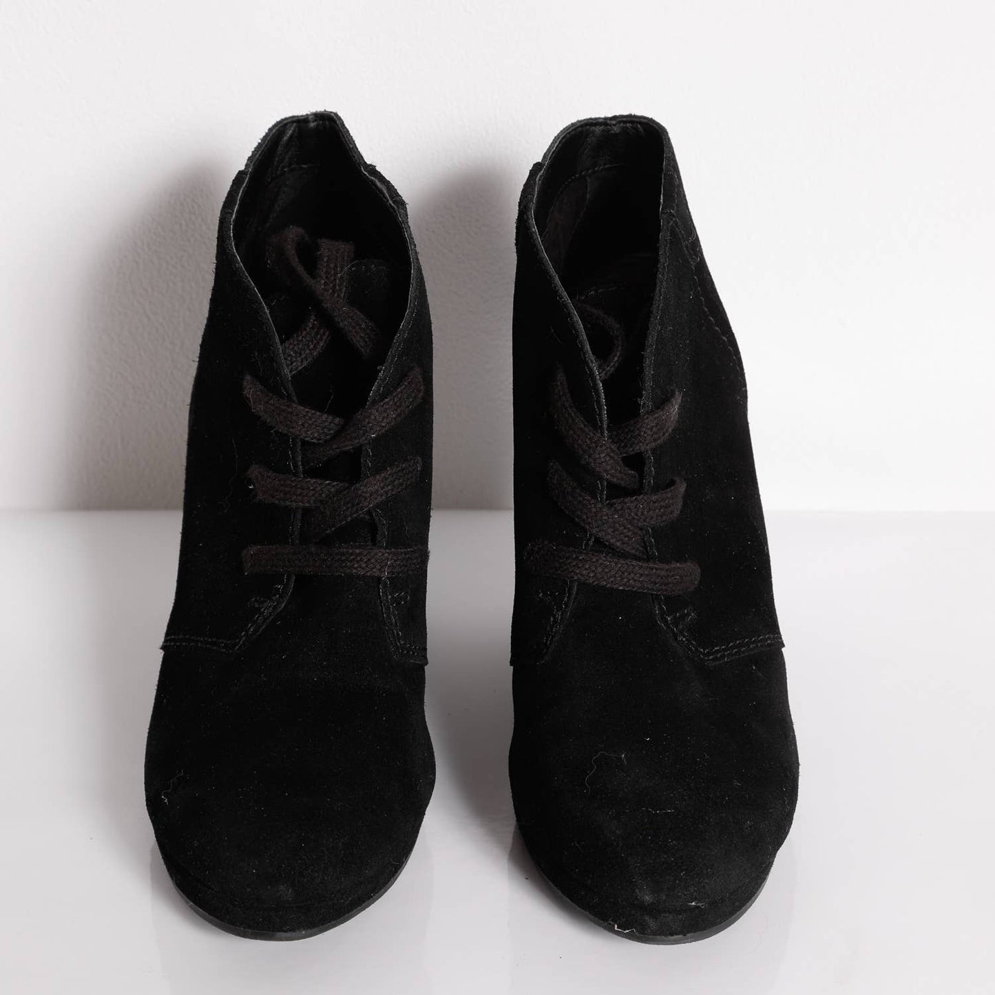 DOLCE VITA Black Suede Lace Up Ankle Wedge Boots