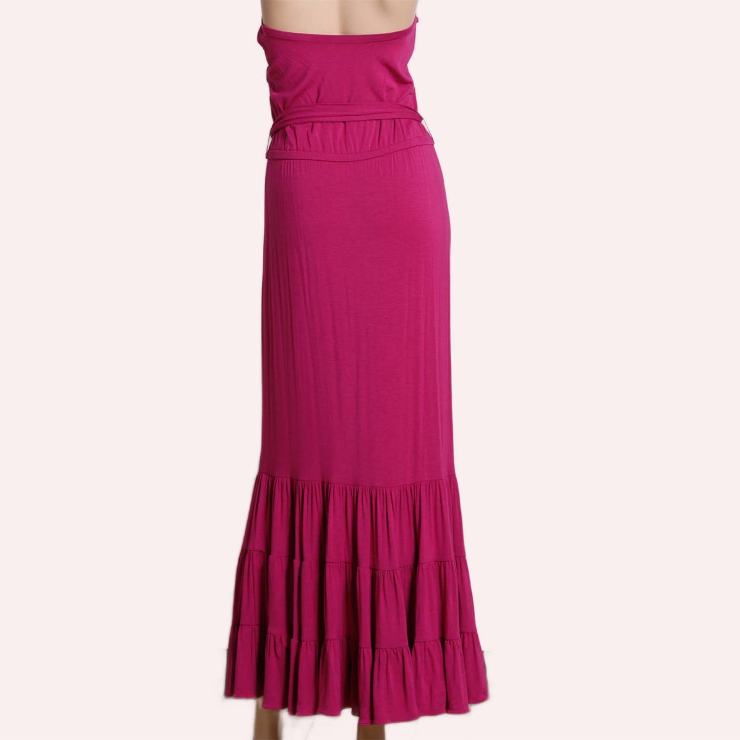 DIANE VON FURSTENBERG Magenta Pink Strapless Maxi Dress