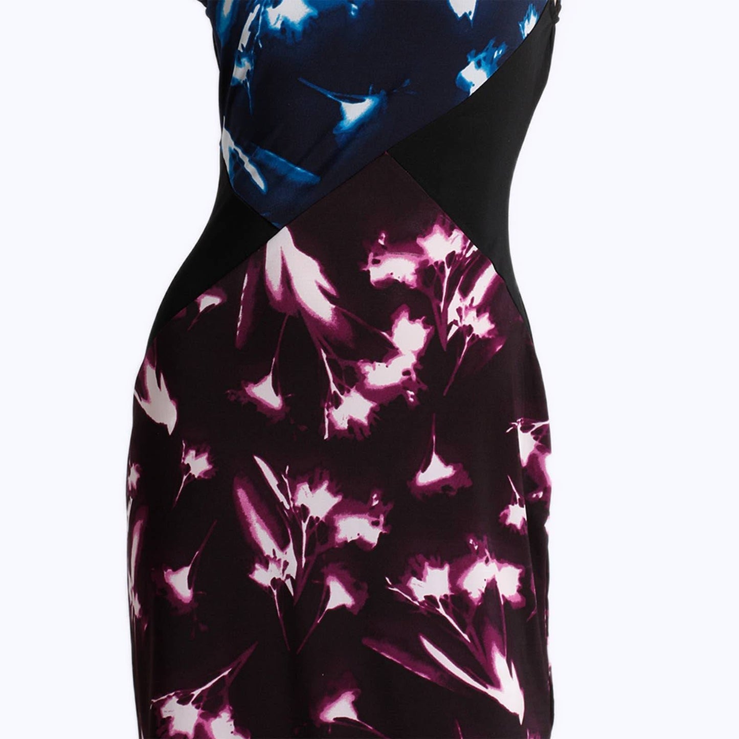 BCBGMAXAZRIA Multicolor Asymmetrical Sleeveless Midi Dress
