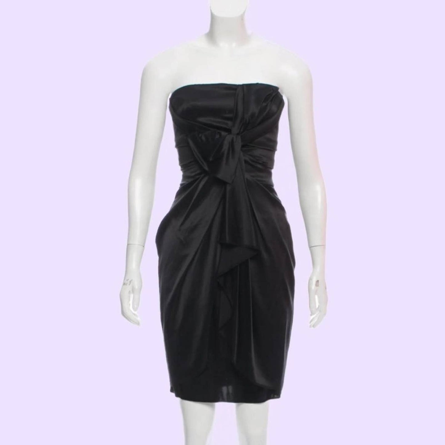 JASMINE DI MILO Black Strapless Silk Cocktail Dress