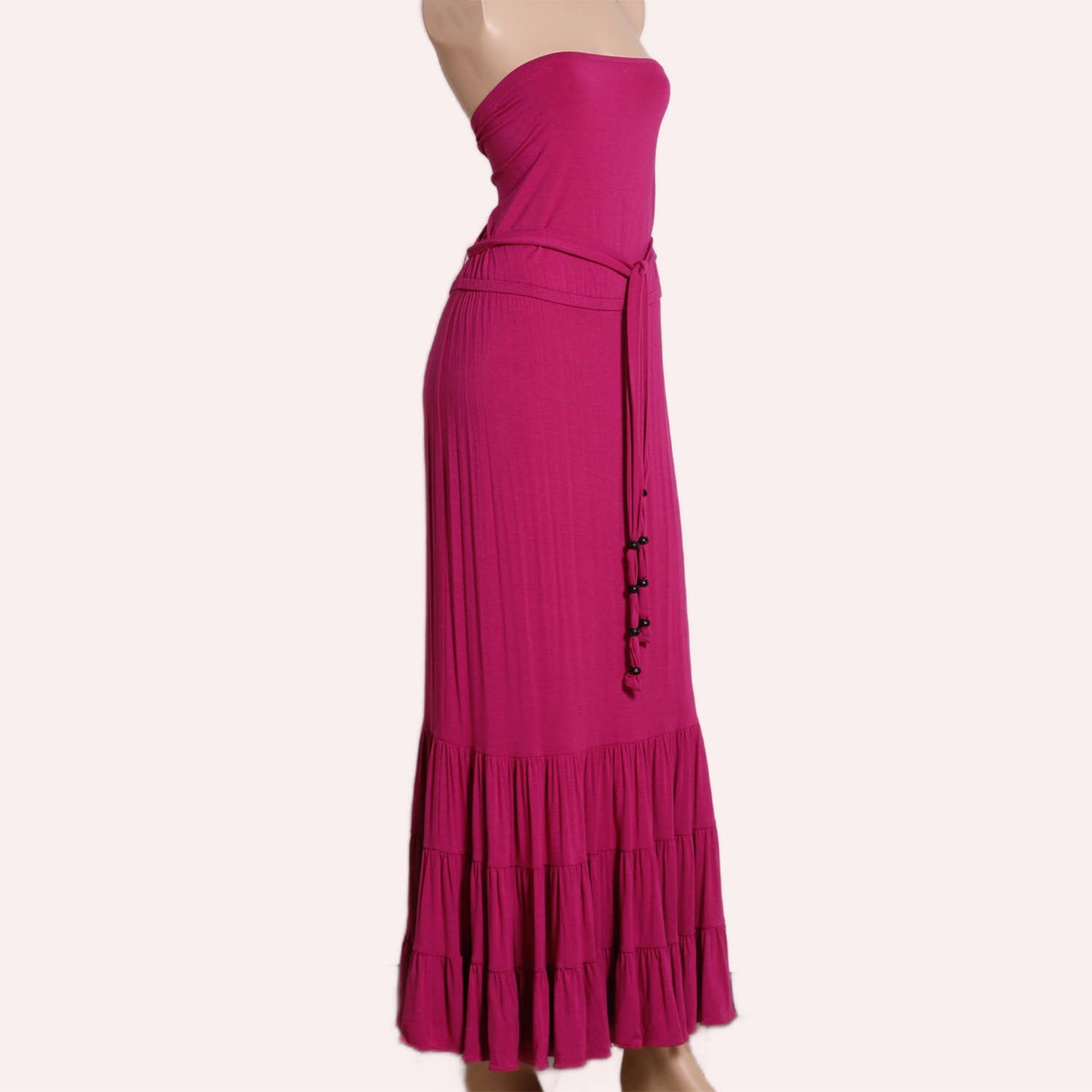 DIANE VON FURSTENBERG Magenta Pink Strapless Maxi Dress