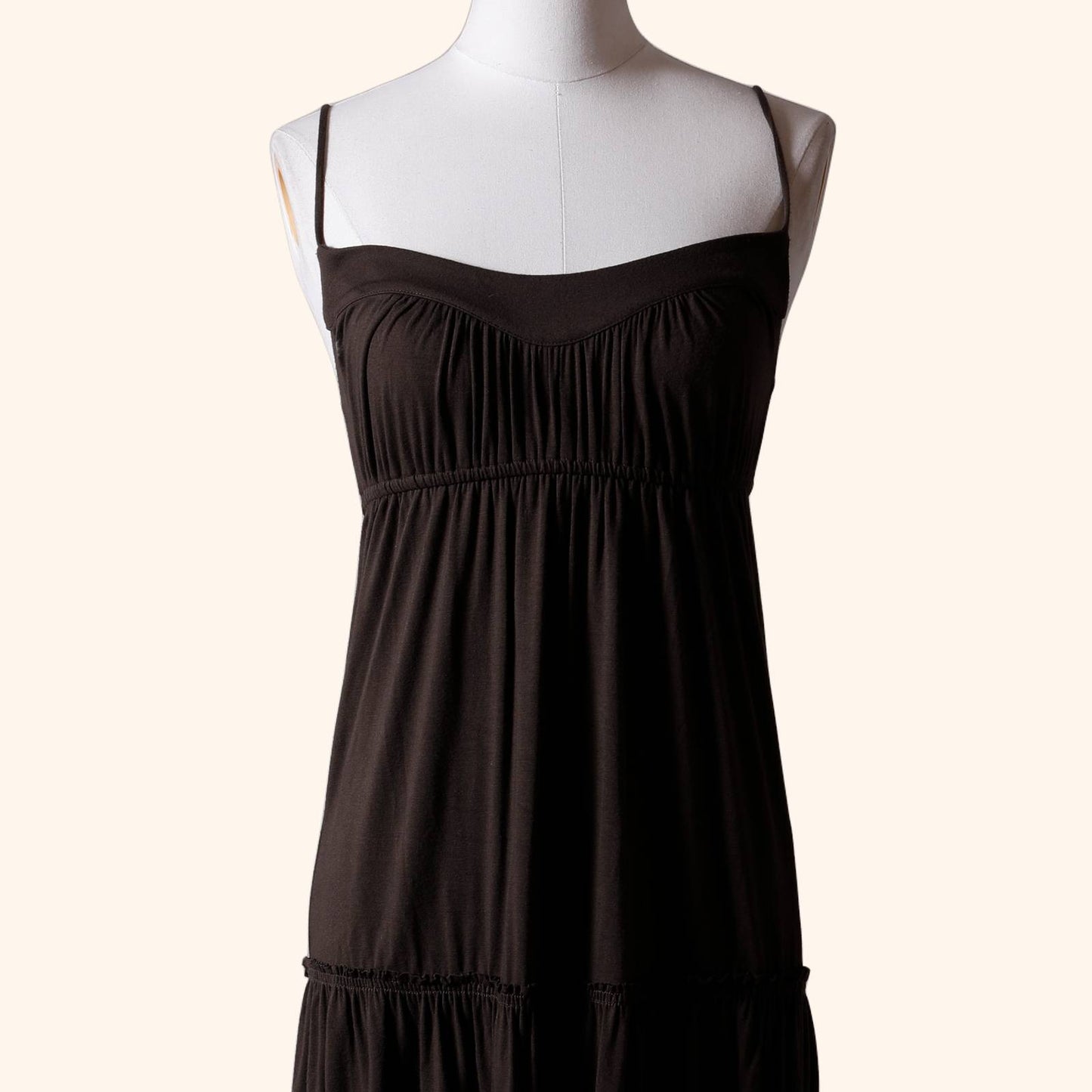 JUICY COUTURE Brown Sleeveless Tiered Trapeze Dress