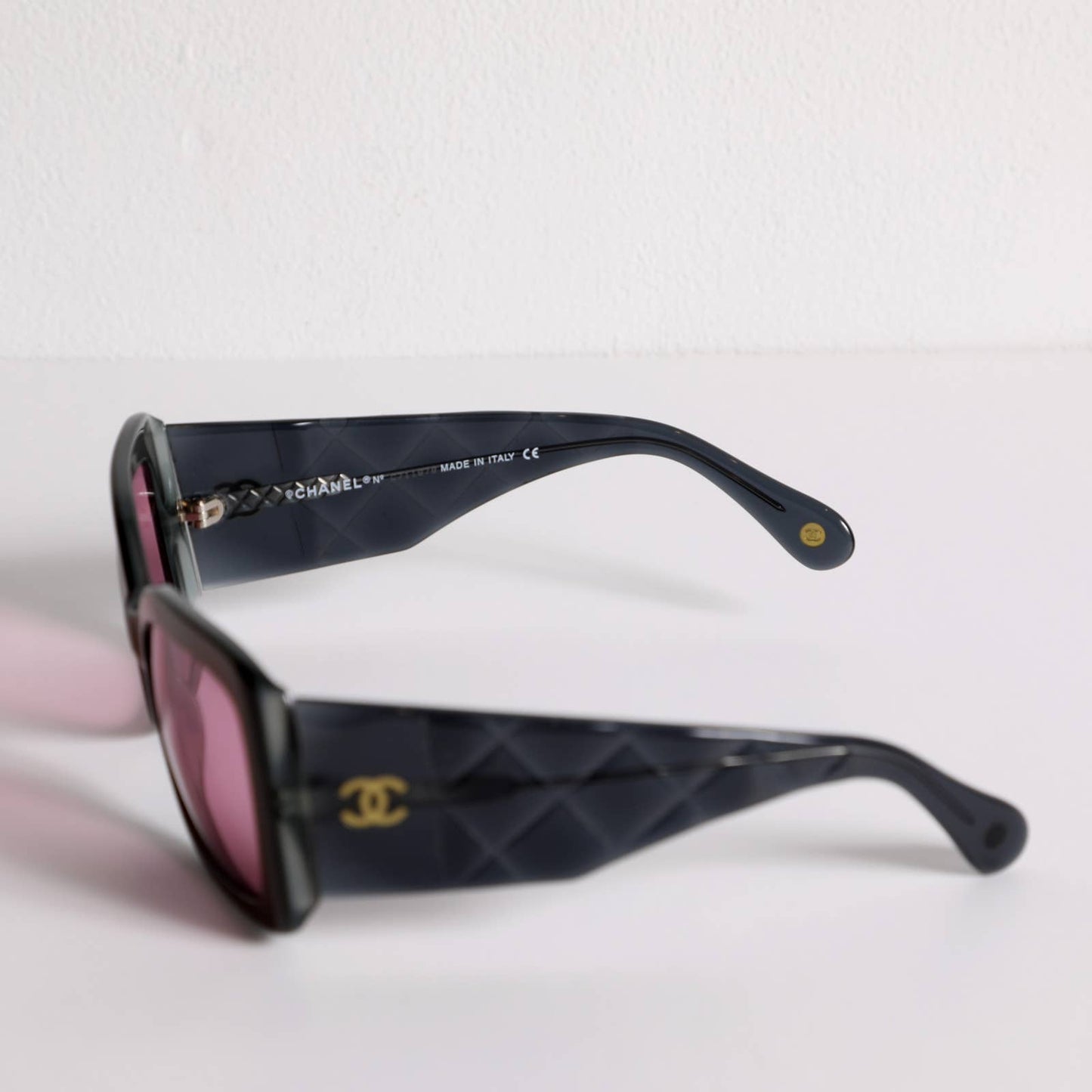 CHANEL Women's Sunglasses 5019 Quilted Pink Black Frames CC Logo