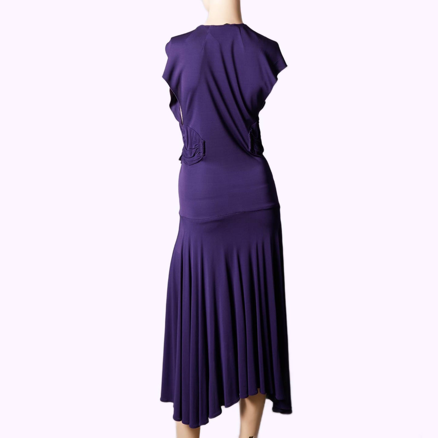 YIGAL AZROUEL V-Neck Long Purple Dress
