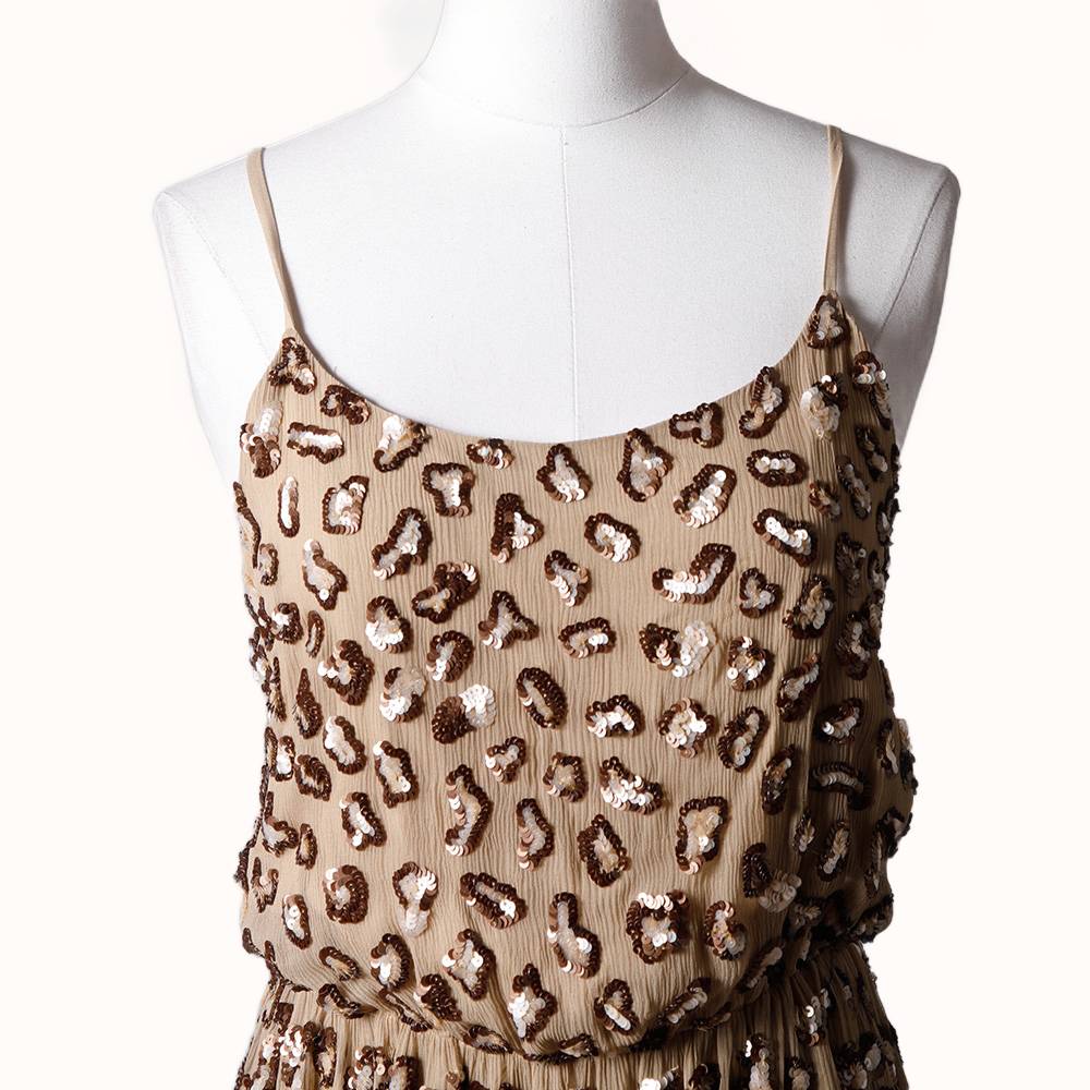 ALICE + OLIVIA Animal Printed Sequin Cocktail Dress