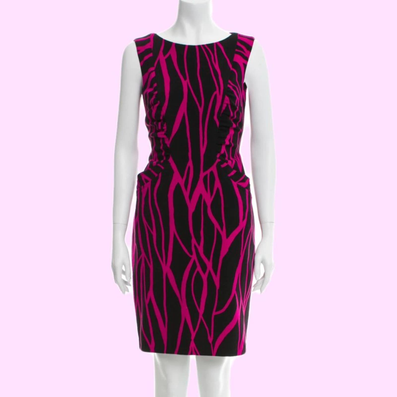 DAVID MEISTER Pink and Black Printed Sleeveless Dress – The Untitled Boutique DAVID MEISTER Pink and Black Printed Sleeveless Dress – The Untitled Boutique