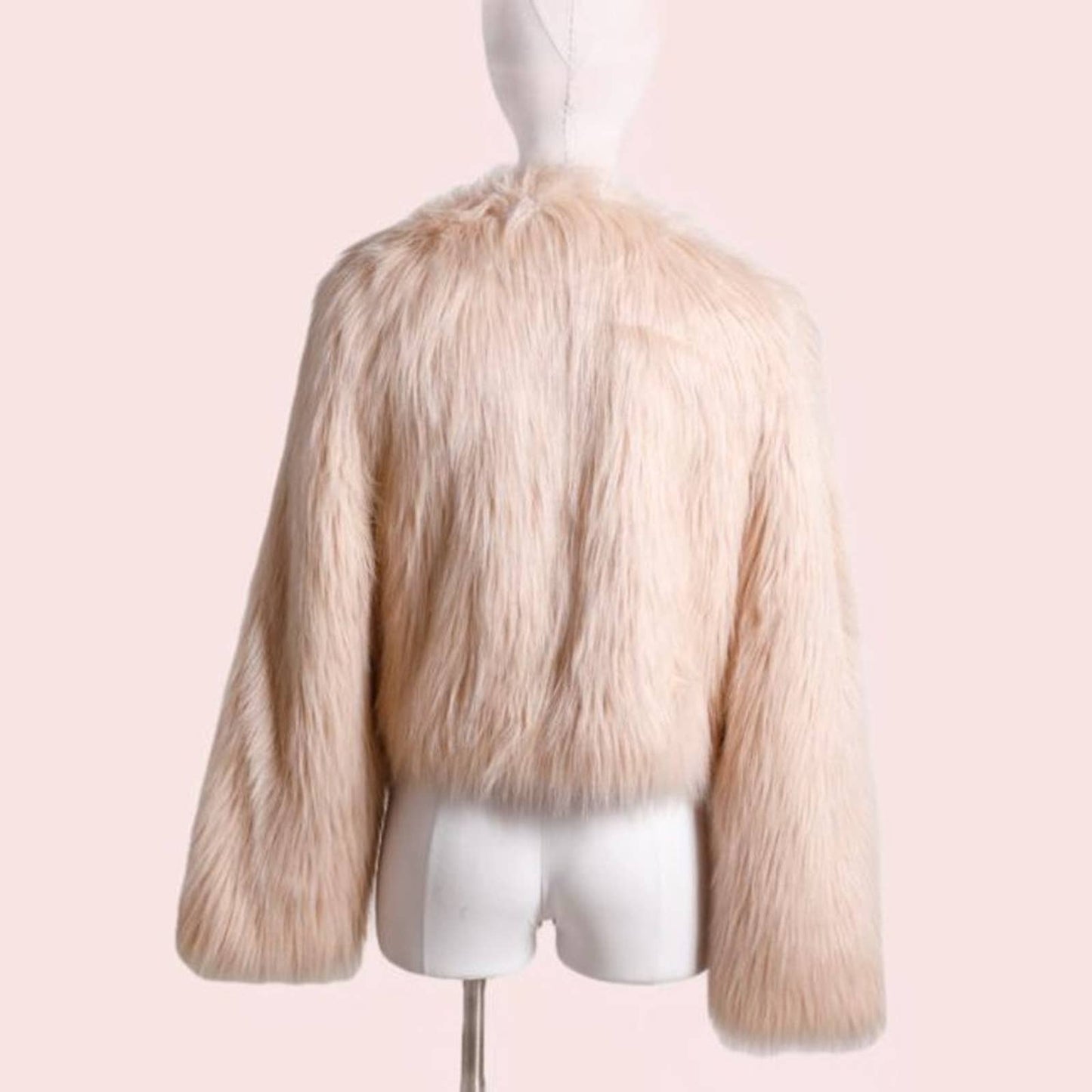 VINTAGE Pale Pink Faux Fur Jacket