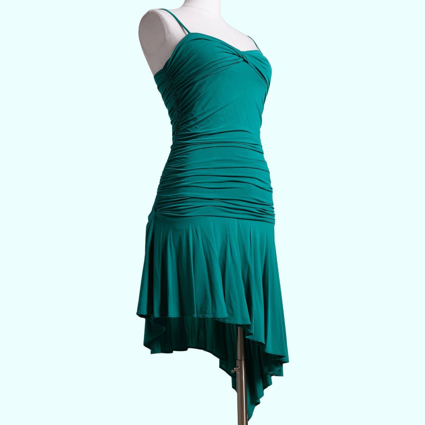 BCBGMAXAZRIA Turquoise Ruched Dress