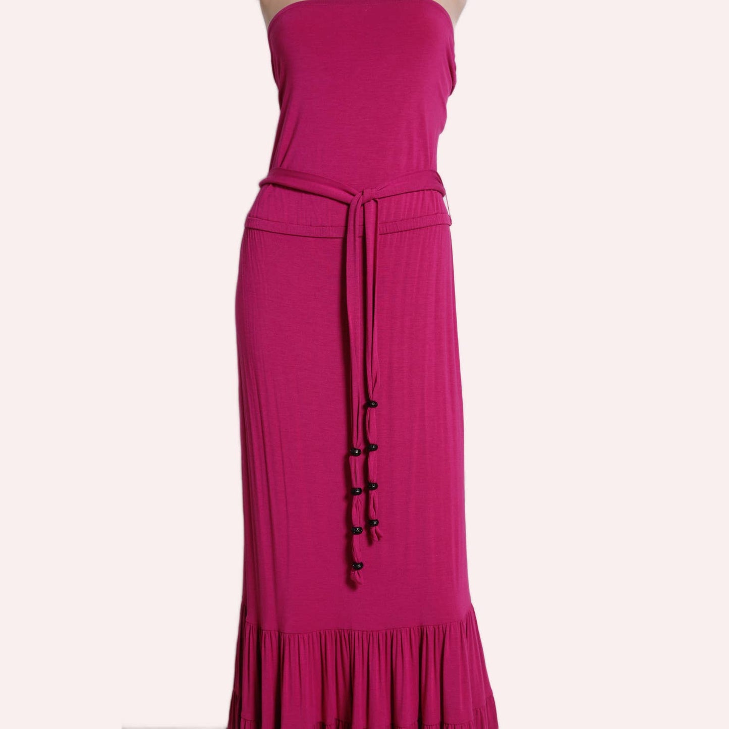 DIANE VON FURSTENBERG Magenta Pink Strapless Maxi Dress