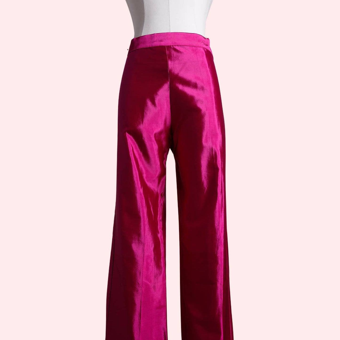 MALAN BRETON Pink Fuchsia Silk Trousers