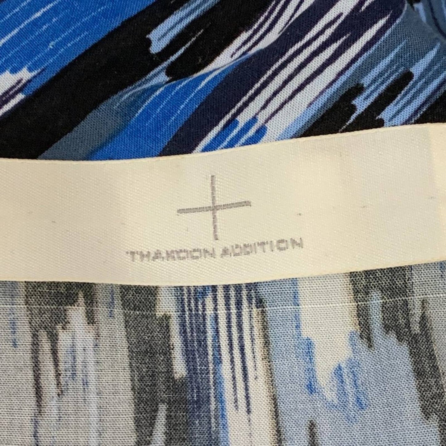 THAKOON Blue, Black and White Abstract Printed Sleeveless Dress