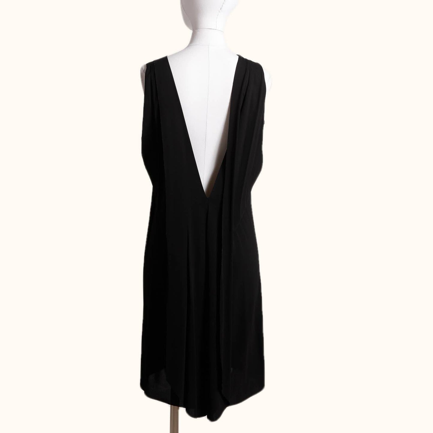 YIGAL AZROUEL Black Dress with Gold Bead Embellished Neckline