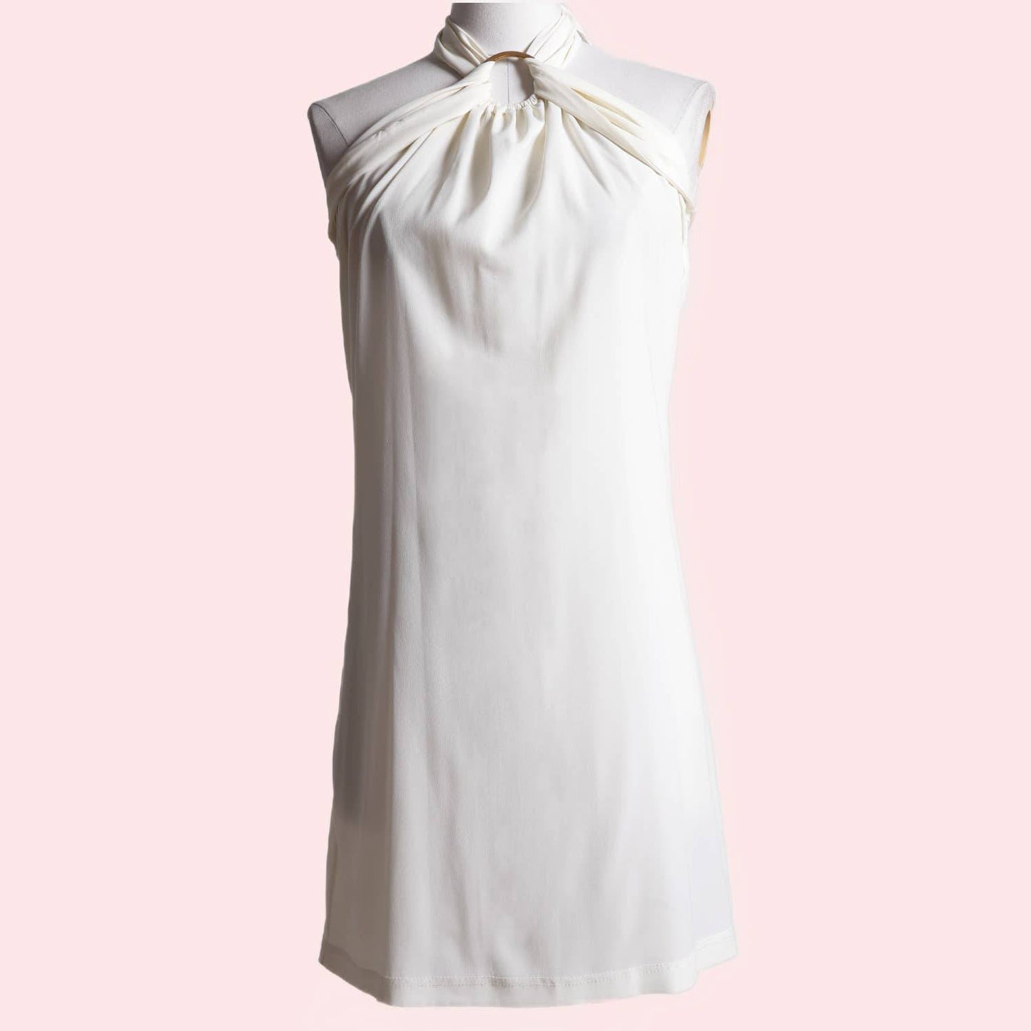 ADELE FADO White Halter Mini Dress