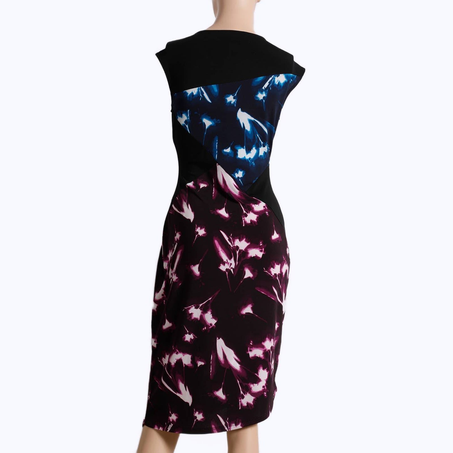 BCBGMAXAZRIA Multicolor Asymmetrical Sleeveless Midi Dress