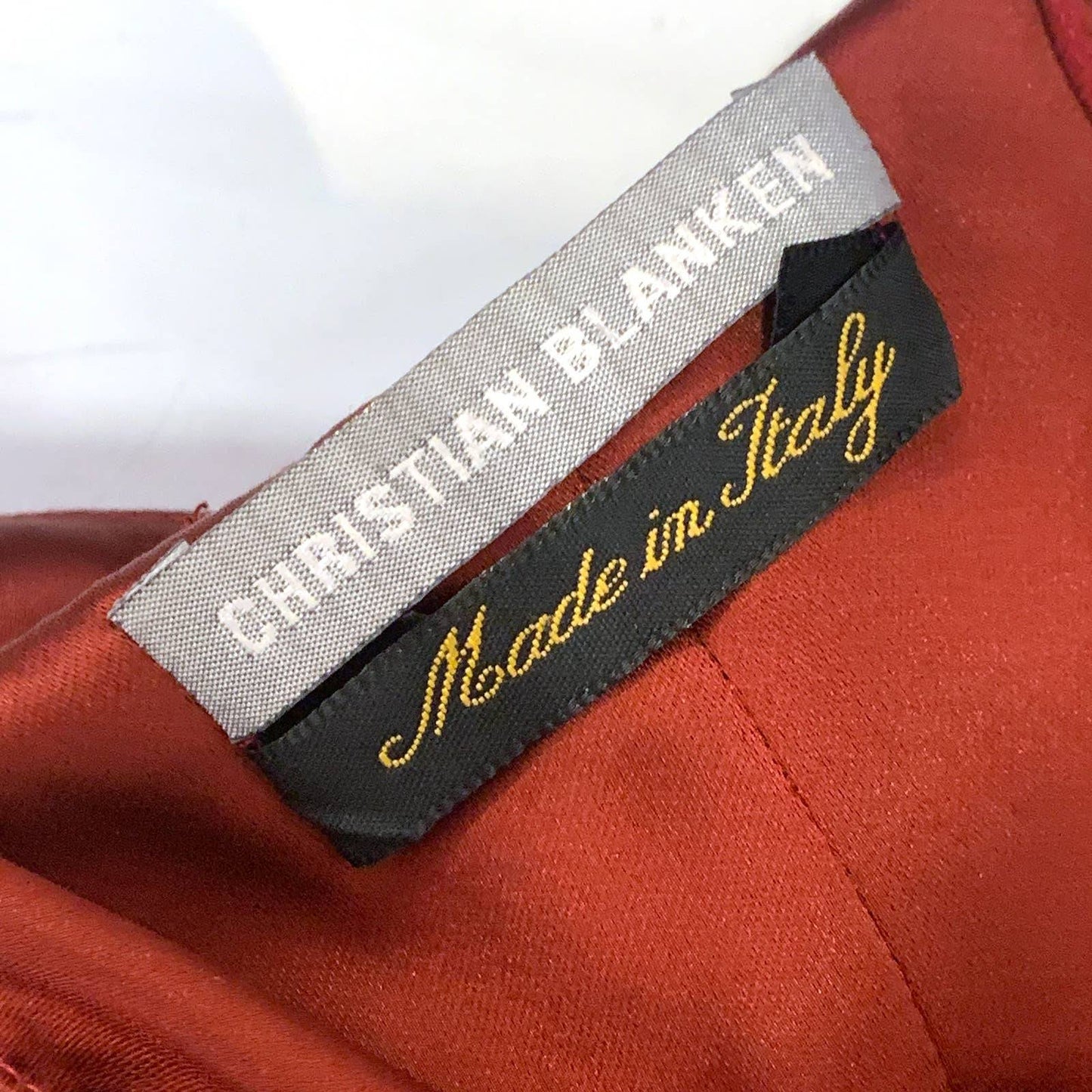 CHRISTIAN BLANKEN Red Sequin Spaghetti Strap Top