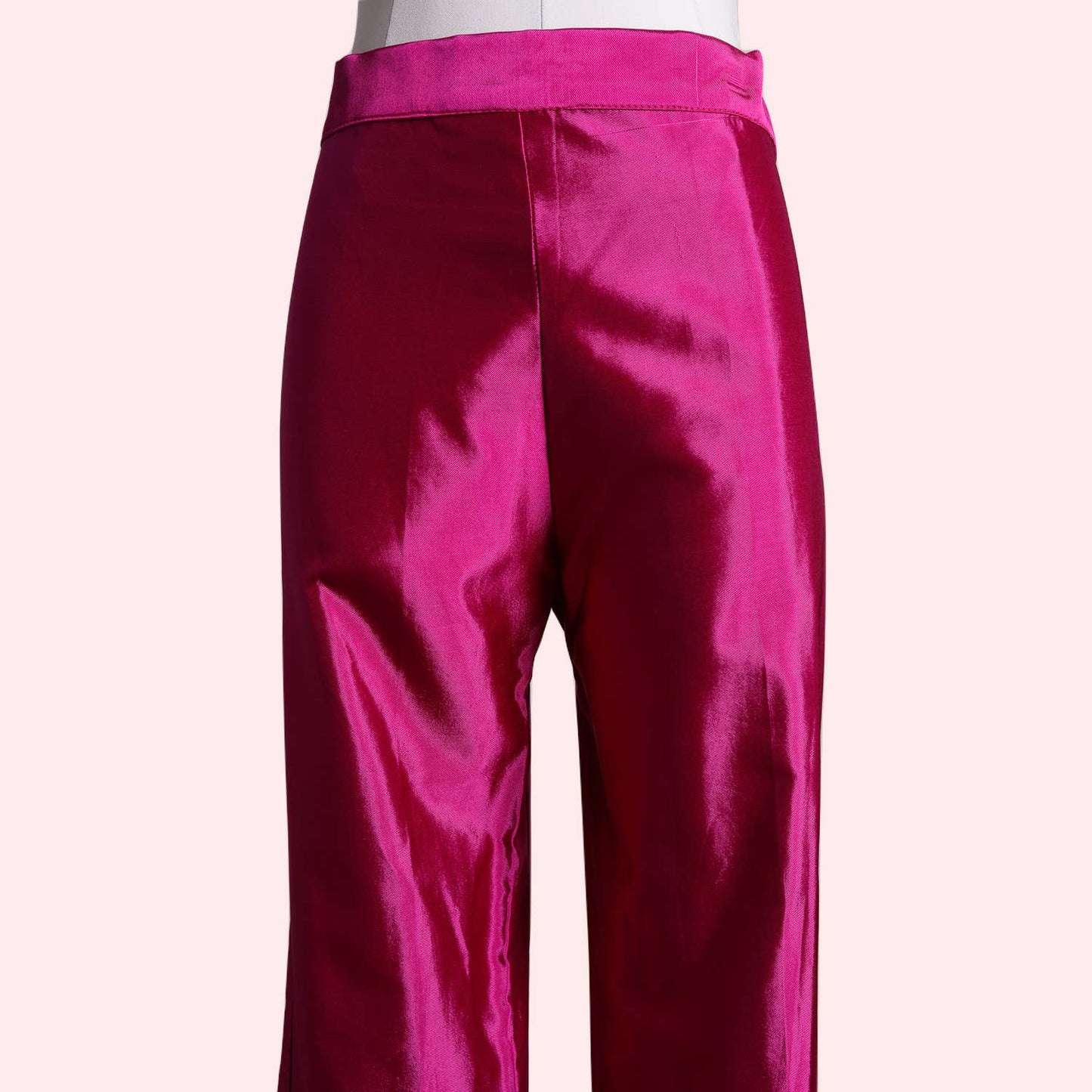 MALAN BRETON Pink Fuchsia Silk Trousers