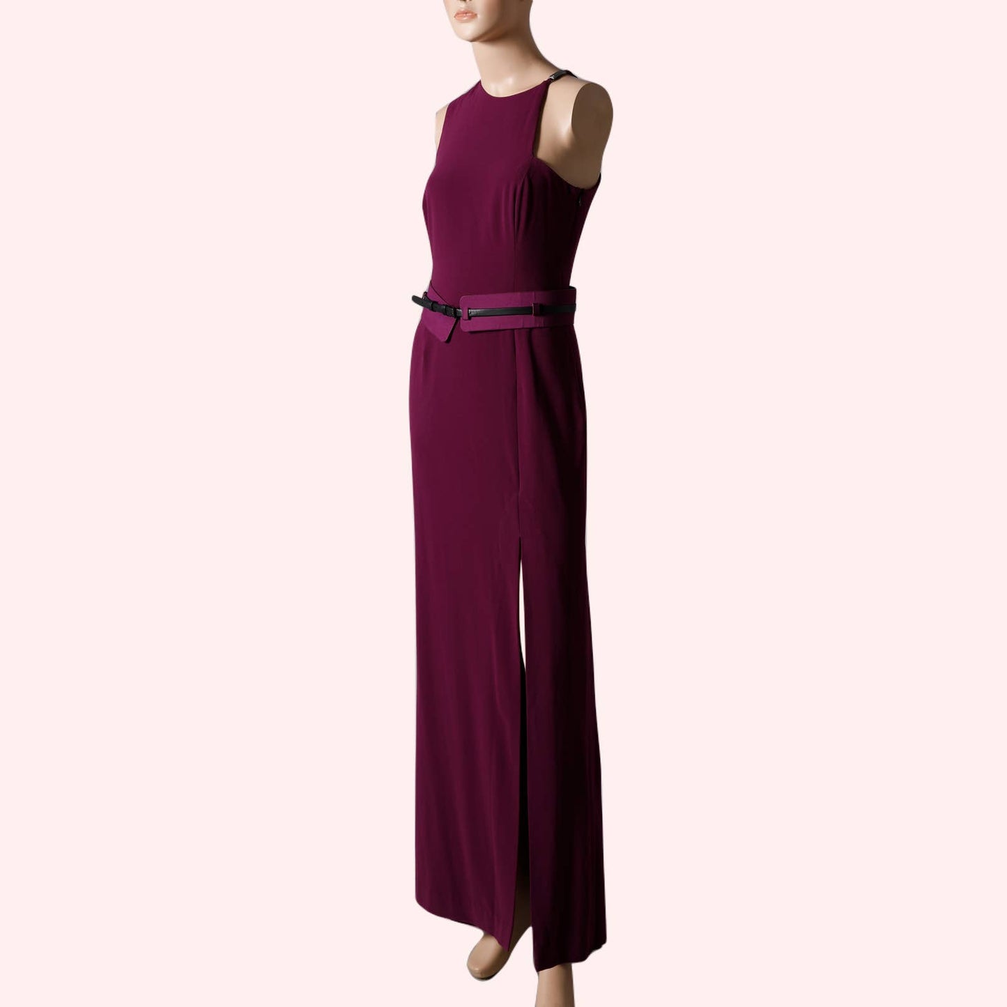 HALSTON HERITAGE Magenta Sleeveless Maxi Dress
