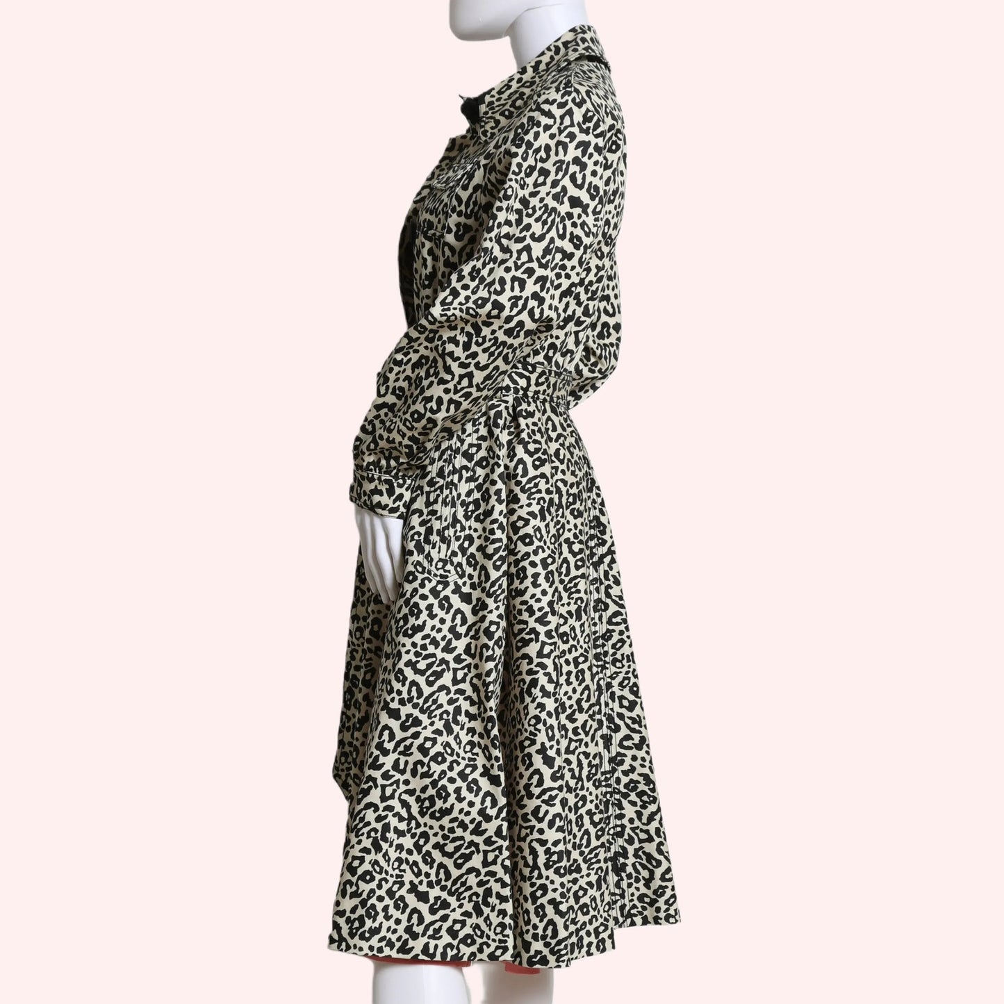 MANOUSH Cream Animal Print Trench Coat