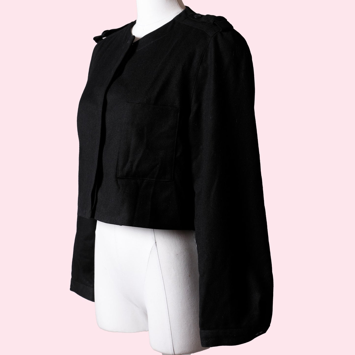 SPITALNICK & CO Vintage Black Long Sleeve Wool Cropped Blazer Jacket