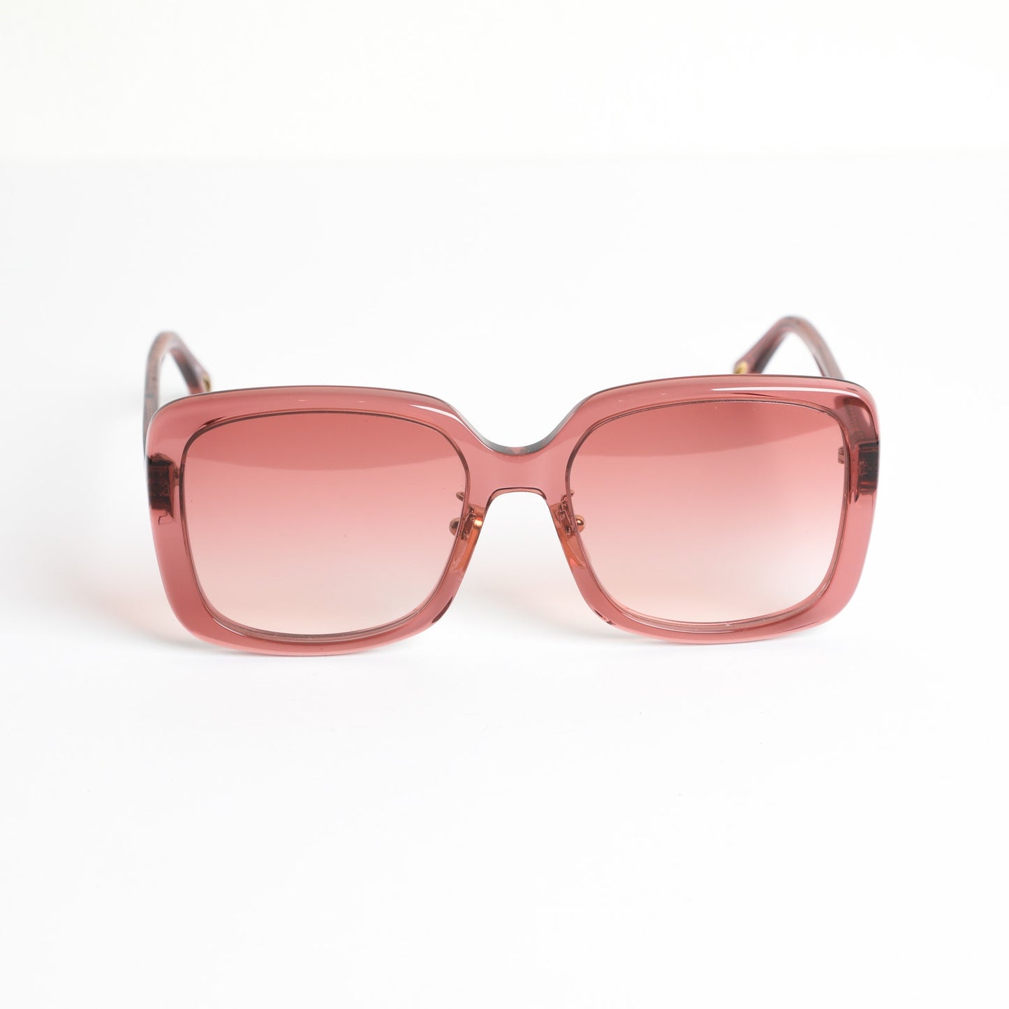 CHLOÉ Pink Oversized Tinted Rectangle Sunglasses