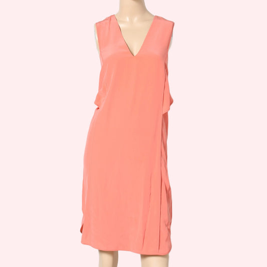 ALEXANDER WANG Silk Knee-Length Peach V-Neck Dress