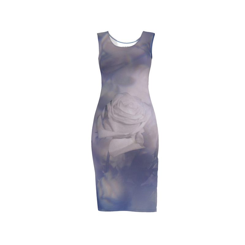 UNTITLED x Indira Cesarine Kaledoscopic Blue Flowers Bodycon Dress
