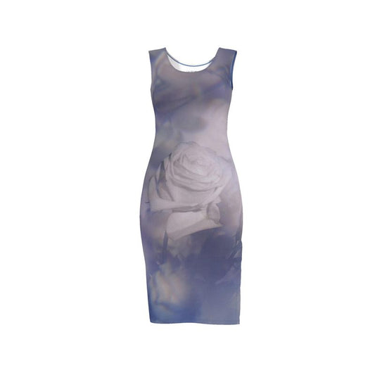 UNTITLED x Indira Cesarine Kaledoscopic Blue Flowers Bodycon Dress