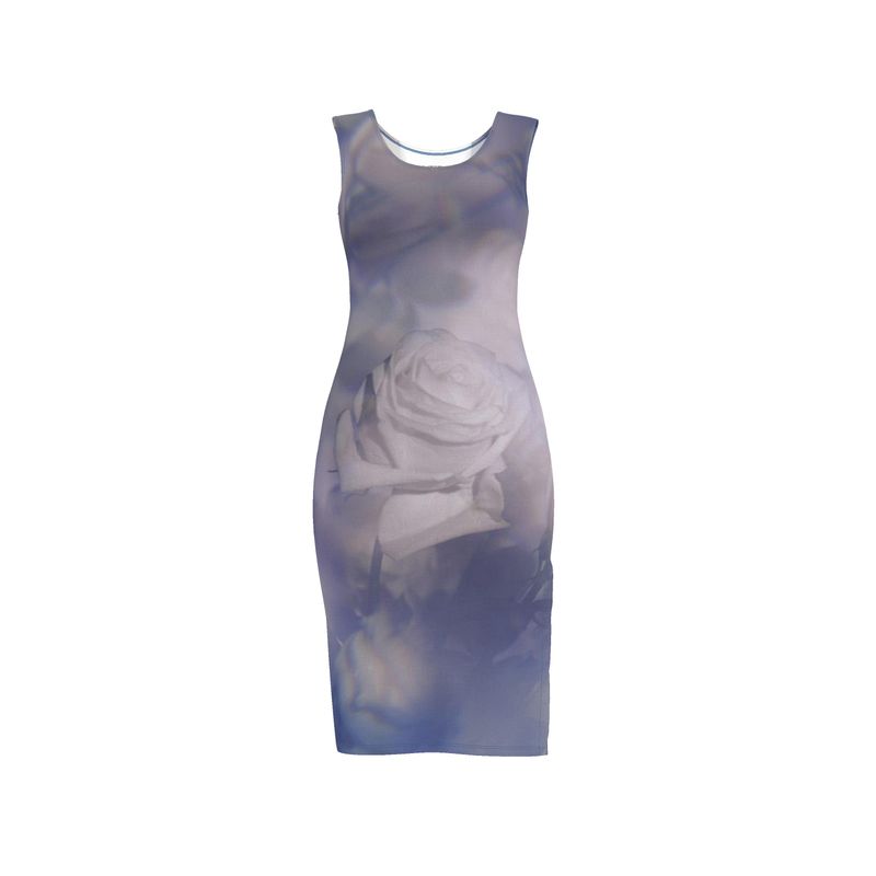 UNTITLED x Indira Cesarine Kaledoscopic Blue Flowers Bodycon Dress
