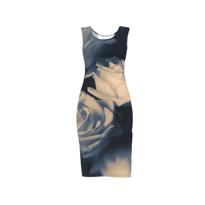UNTITLED x Indira Cesarine Blue Flowers Bodycon Dress