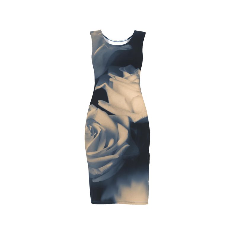 UNTITLED x Indira Cesarine Blue Flowers Bodycon Dress