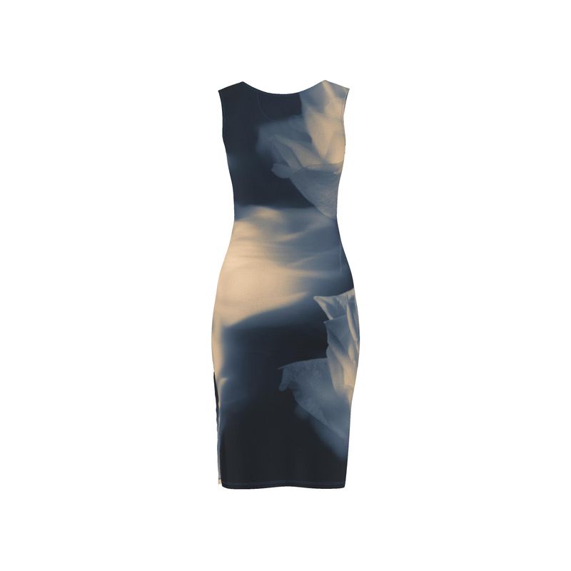 UNTITLED x Indira Cesarine Blue Flowers Bodycon Dress