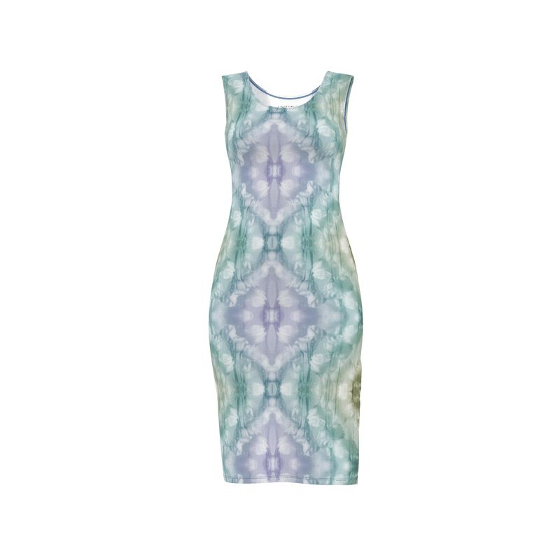 UNTITLED x Indira Cesarine Kaledoscopic Green and Purple Flowers Dress