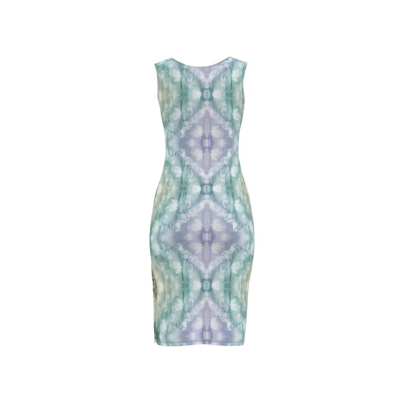 UNTITLED x Indira Cesarine Kaledoscopic Green and Purple Flowers Dress
