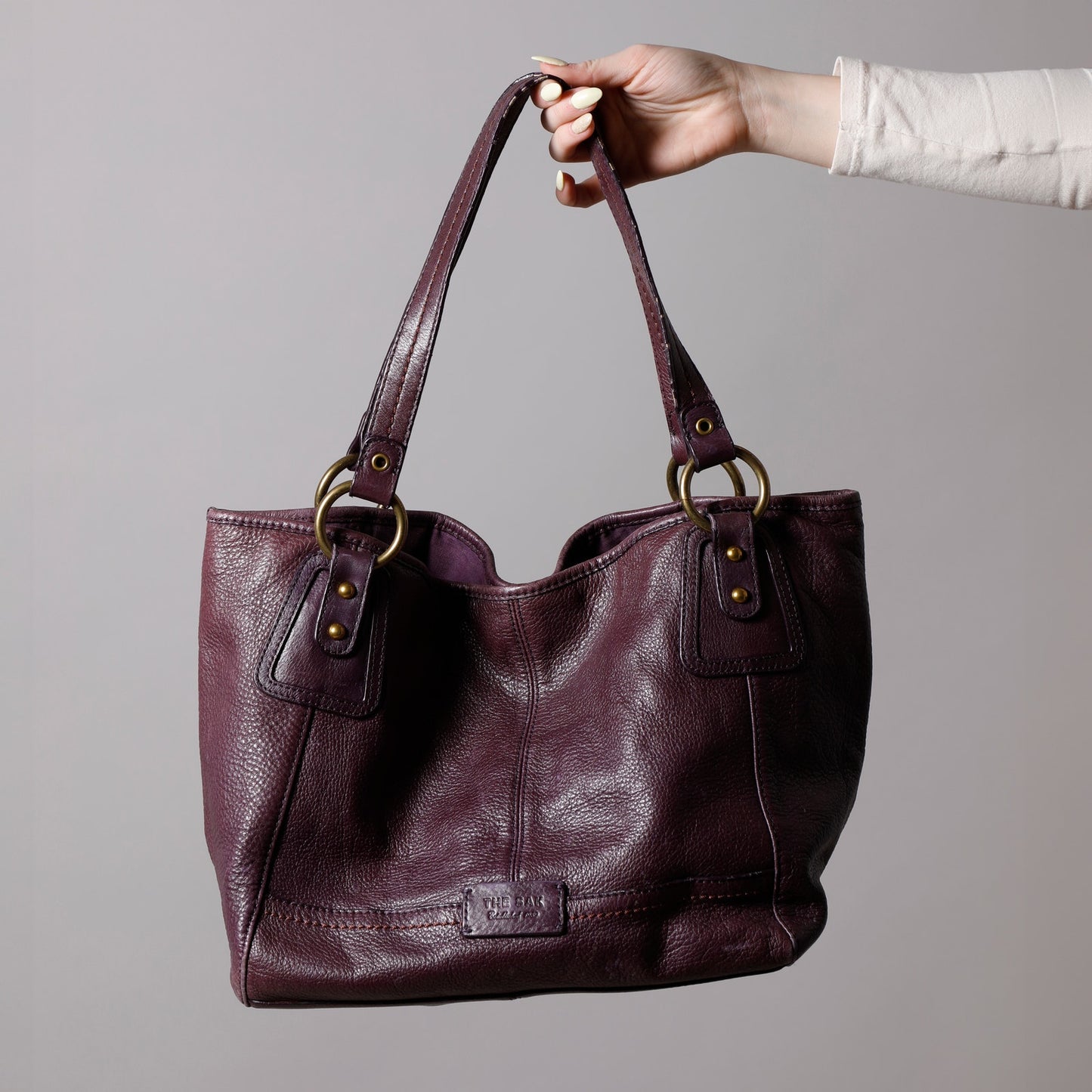 THE SAK Burgundy Leather Shoulder Bag Vintage Y2K