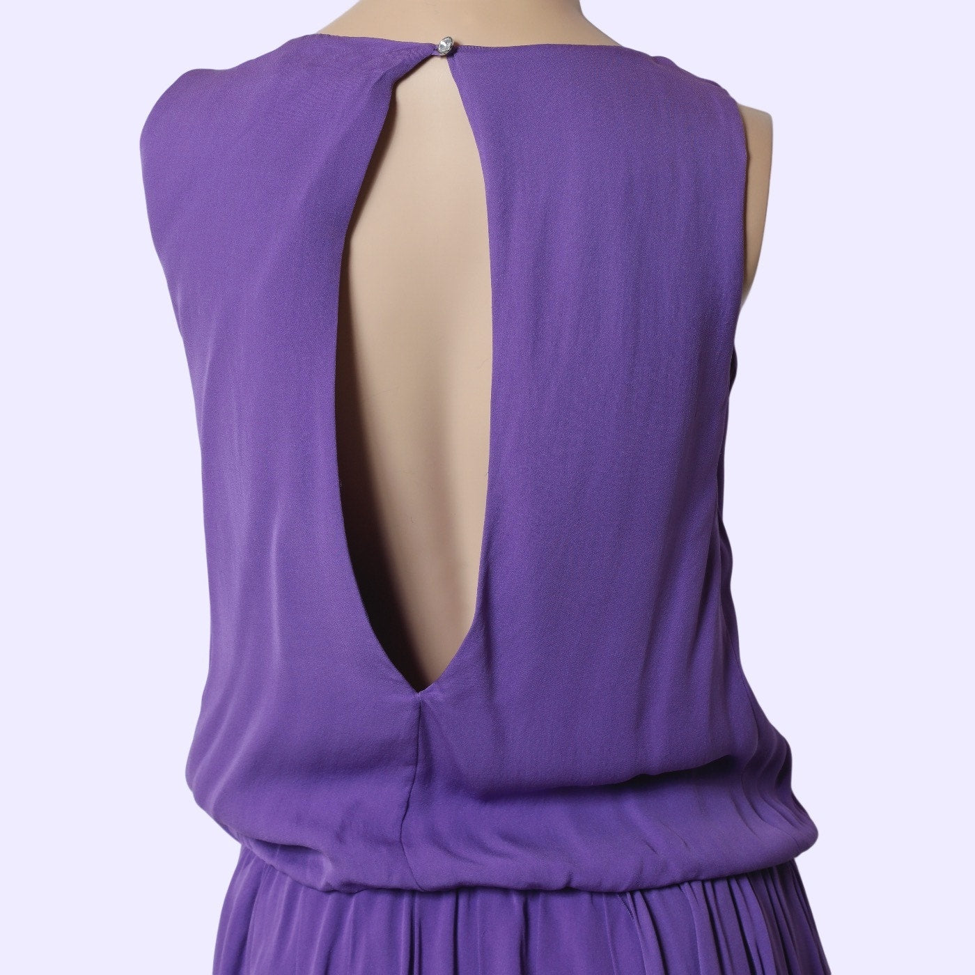 ALICE + OLIVIA Lavender Purple Silk Grecian Open Back Blouson Mini Dress