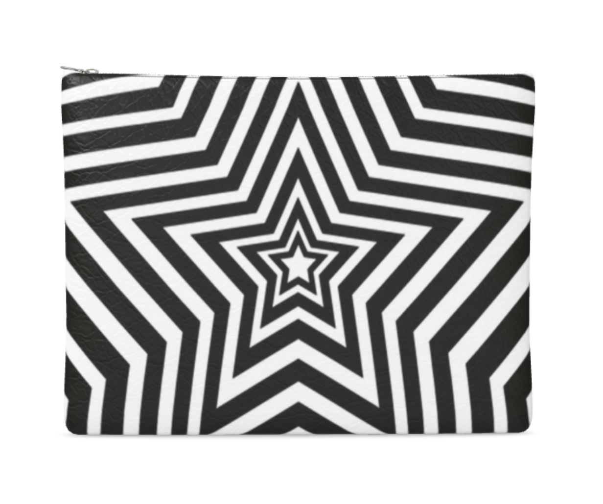 UNTITLED BOUTIQUE Black and White Leather Star Clutch Bag - Limited Edition