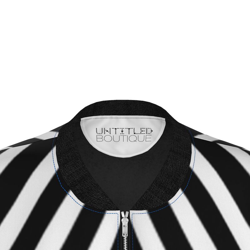 UNTITLED BOUTIQUE Black and White Ladies Jersey Star Bomber Jacket - Limited Edition
