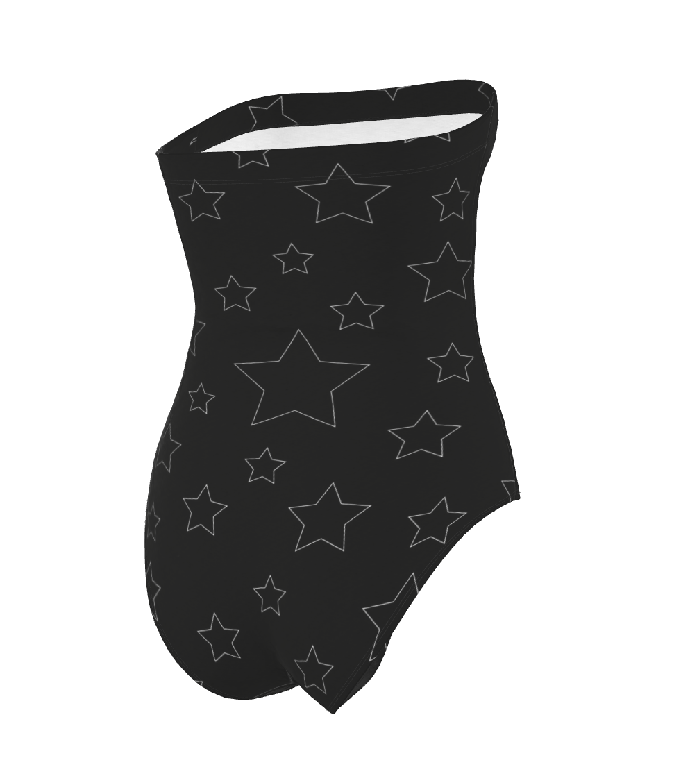 UNTITLED BOUTIQUE Black Lycra Stars Strapless Swimsuit - Limited Edition