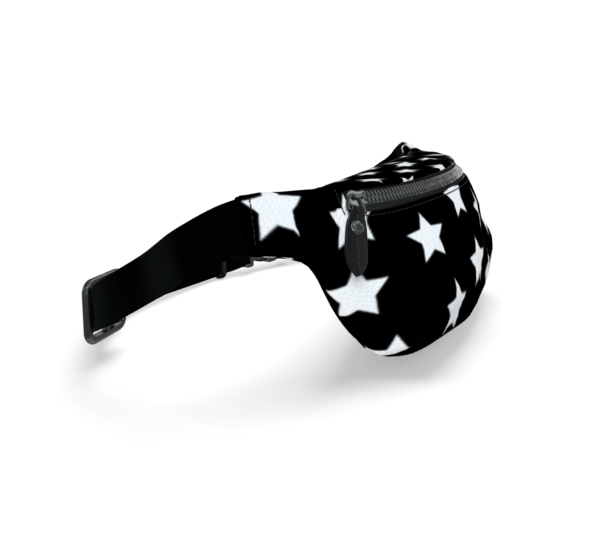 UNTITLED BOUTIQUE Black Leather Stars Fanny Pack - Limited Edition