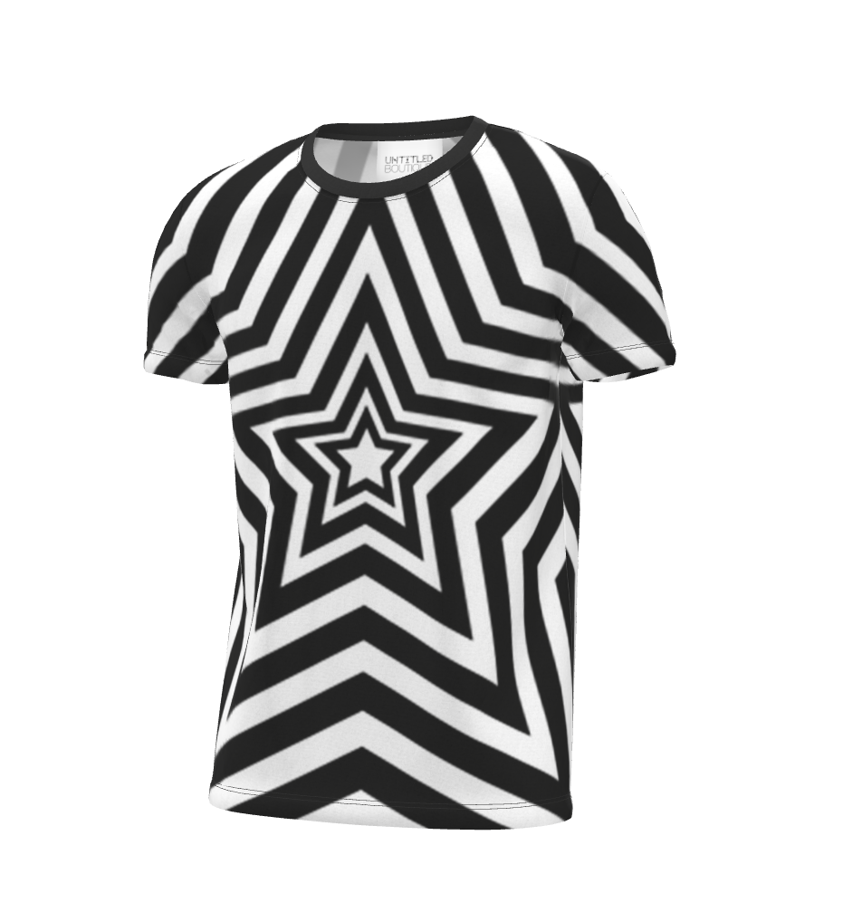 UNTITLED BOUTIQUE Black and White Jersey Star T-Shirt - Limited Edition