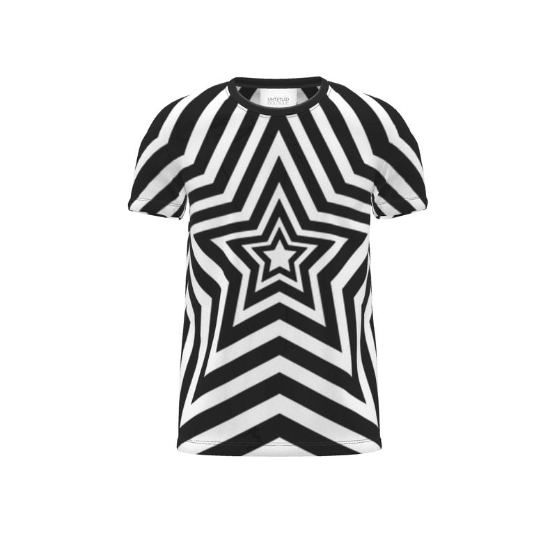 UNTITLED BOUTIQUE Black and White Jersey Star T-Shirt - Limited Edition