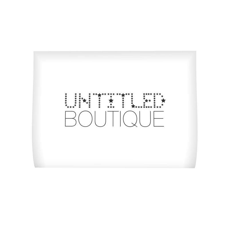 UNTITLED BOUTIQUE Black and White Parachute Ripstop Stars Shopping Bag