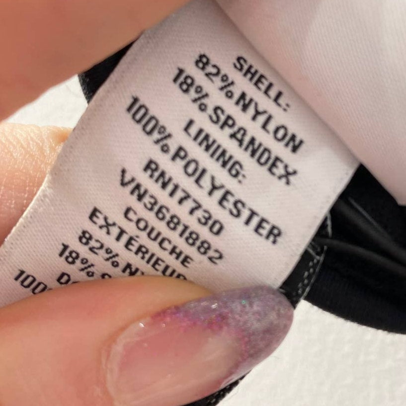 PETER PILOTTO Black White Abstract Print Strapless Bustier Swim Top