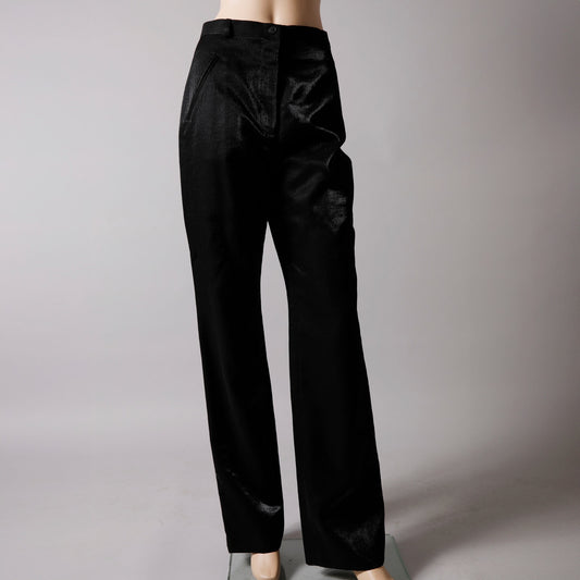 MARK EISEN Black Satin Wool Blend Trousers – Vintage 90s